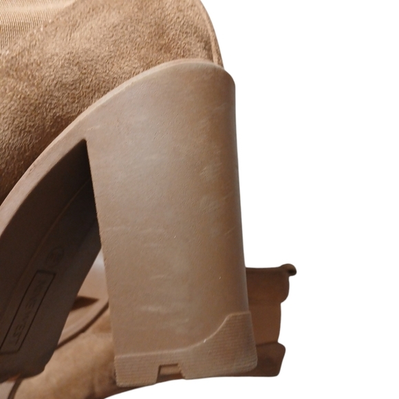 Nine West Lug Sole Heeled Ankle Boots Womens Brown Suede Booties Size 9.5 - Picture 10 of 12